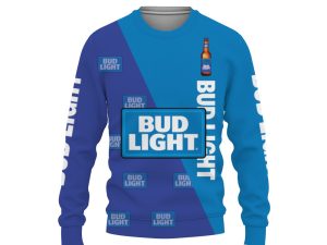 Bud Light And Pattern Logo-3D Sweatshirt - Image 1