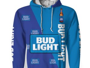 Bud Light And Pattern Logo-3D Unisex Hoodie - Image 1