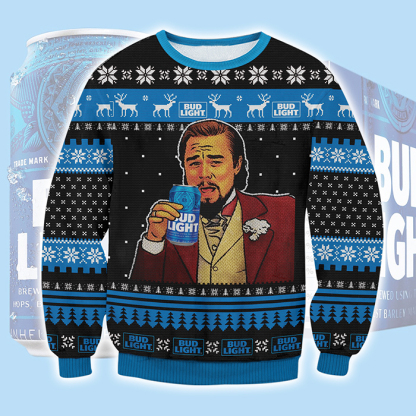 bud light beer meme ugly christmas sweater 1 Bud Light Beer Meme Ugly Christmas Sweater - Image 1