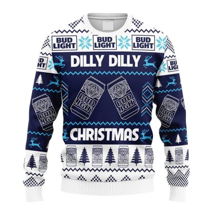 bud light dilly dilly ugly christmas sweater 2 Bud Light Dilly Dilly Ugly Christmas Sweater - Image 2