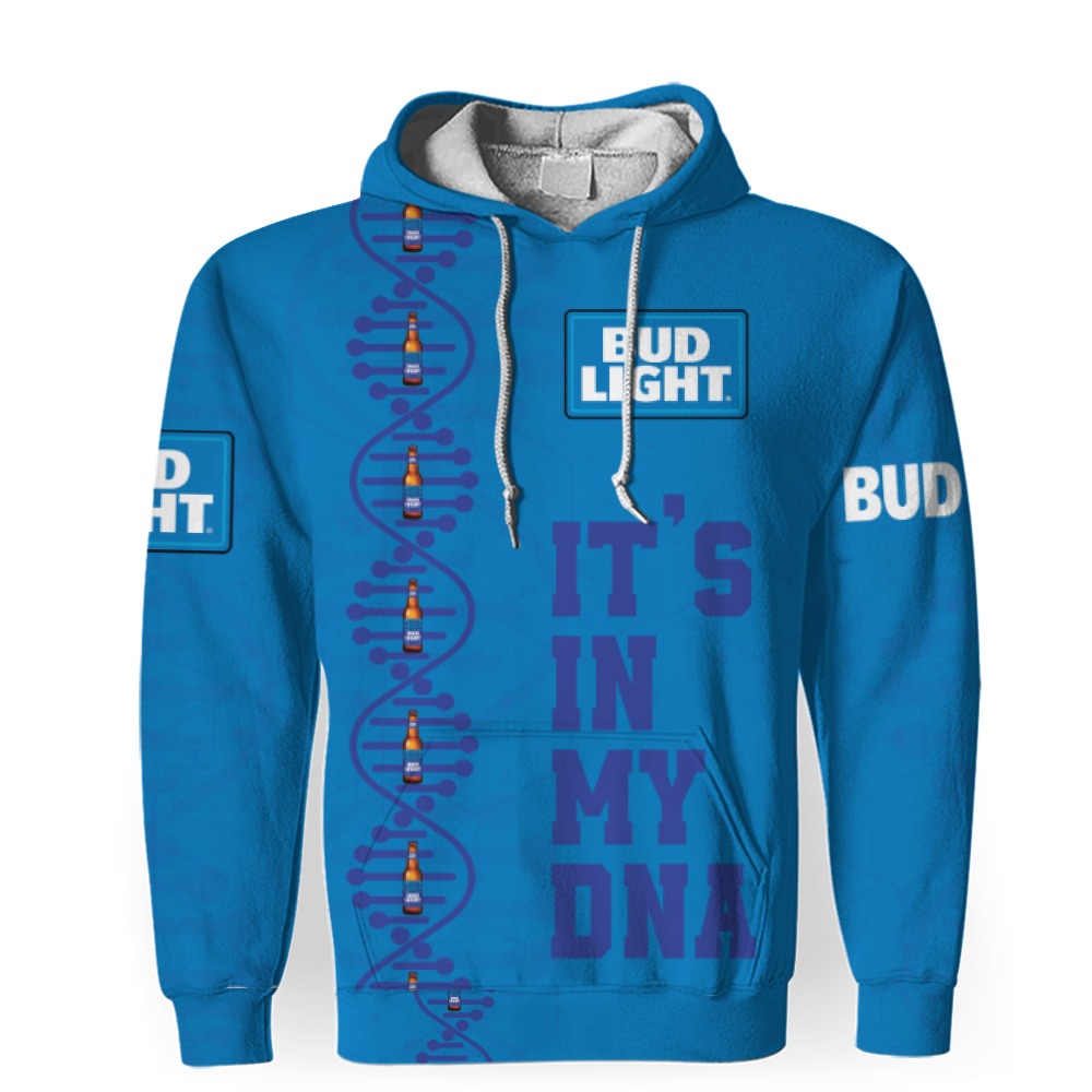 bud light its in my dna 3d unisex hoodie 1 Bud Light It's In My DNA-3D Unisex Hoodie - Image 1
