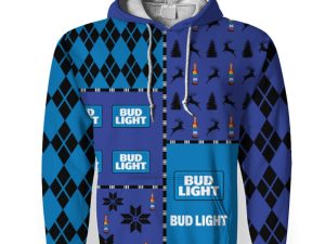 Bud Light Merry Christmas And -3D Unisex Hoodie - Image 1