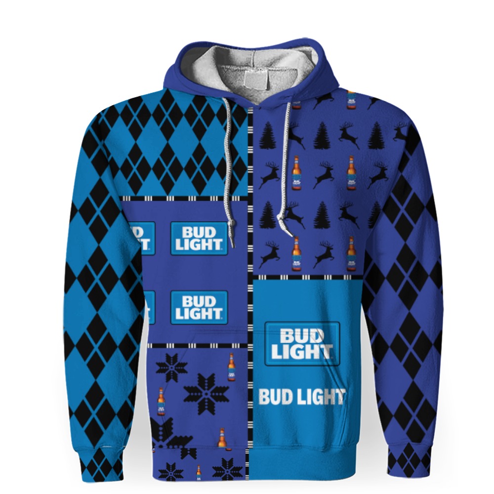 bud light merry christmas and 3d unisex hoodie 1 Bud Light Merry Christmas And -3D Unisex Hoodie - Image 1
