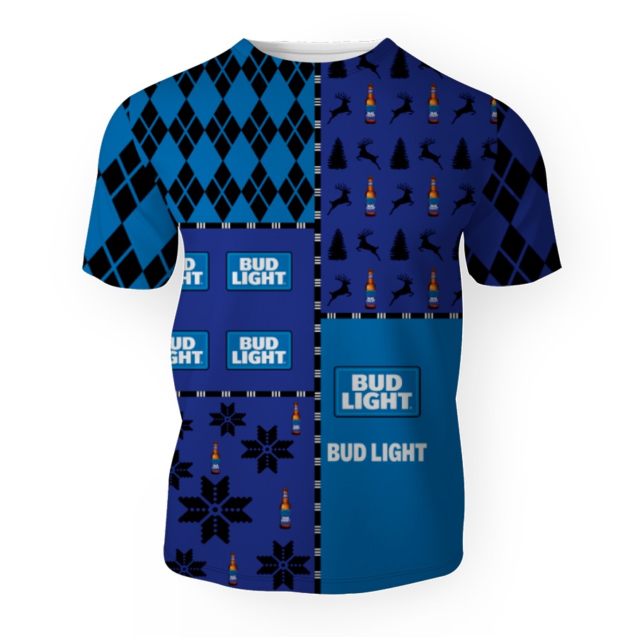bud light merry christmas and 3d unisex t shirt 1 Bud Light Merry Christmas And -3D Unisex T-Shirt - Image 1