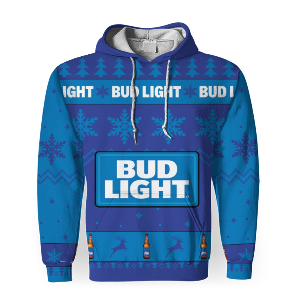 bud light merry christmas unisex gift fan 3d unisex hoodie 1 Bud Light Merry Christmas Unisex Gift Fan-3D Unisex Hoodie - Image 1