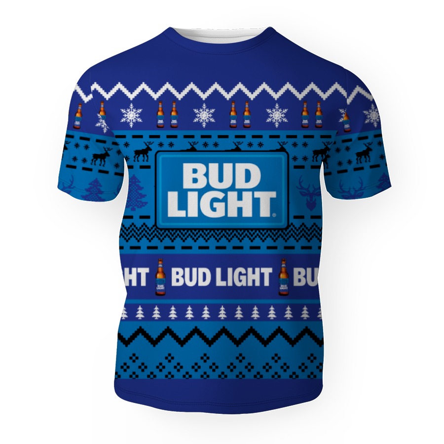 bud light shirts beer vintage logo 3d unisex t shirt 1 Bud Light Shirts Beer Vintage Logo-3D Unisex T-Shirt - Image 1