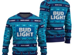 Bud Light Snowing Christmas Ugly Christmas Sweater - Image 1