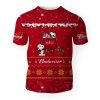 Budweiser American Merry Christmas, Snoopy House Cute Fan Gift-3D Unisex T-Shirt - Image 1