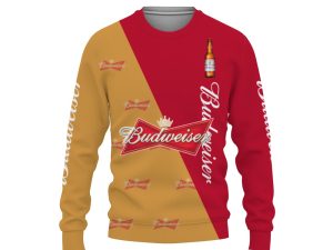 Budweiser And Pattern Logo-3D Sweatshirt - Image 1