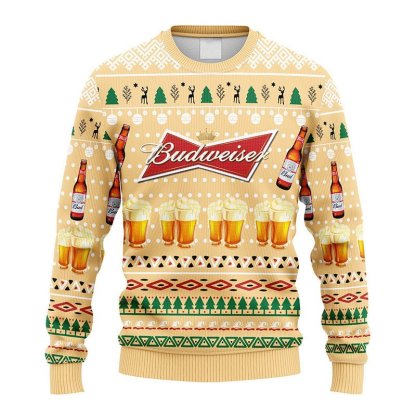 budweiser christmas ugly christmas sweater 2 Budweiser Christmas Ugly Christmas Sweater - Image 2