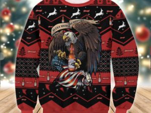 Budweiser Eagle 3D Printed Ugly Xmas Sweater - Image 1