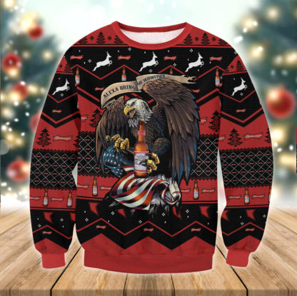 budweiser eagle 3d printed ugly xmas sweater 1 Budweiser Eagle 3D Printed Ugly Xmas Sweater - Image 1