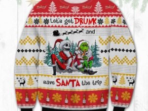 Budweiser Get Drunk Ugly Christmas Sweater - Image 1