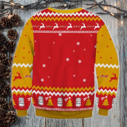 budweiser in my vein ugly christmas sweater 2 Budweiser In My Vein Ugly Christmas Sweater - Image 2