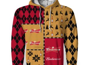 Budweiser Merry Christmas And -3D Unisex Hoodie - Image 1