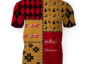 Budweiser Merry Christmas And -3D Unisex T-Shirt - Image 1