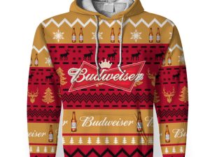 Budweiser Shirts Beer Vintage Logo-3D Unisex Hoodie - Image 1