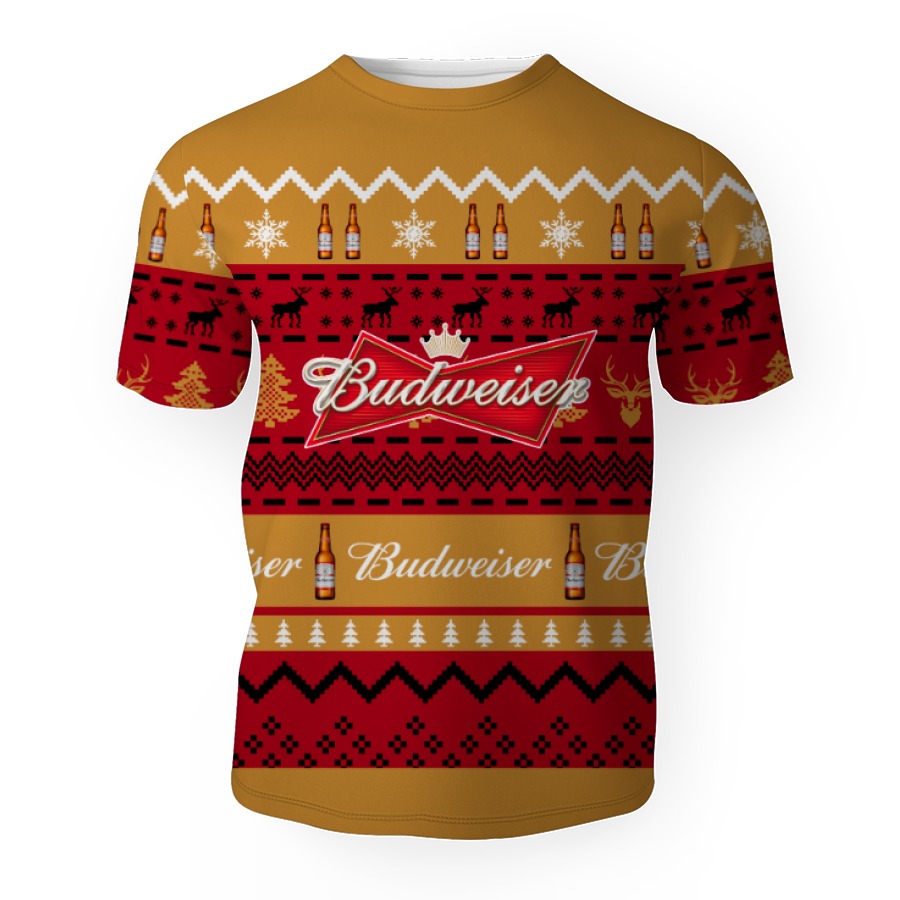 budweiser shirts beer vintage logo 3d unisex t shirt 1 Budweiser Shirts Beer Vintage Logo-3D Unisex T-Shirt - Image 1