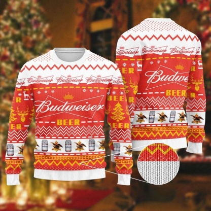 budweiser ugly christmas sweater 1 Budweiser Ugly Christmas Sweater - Image 1