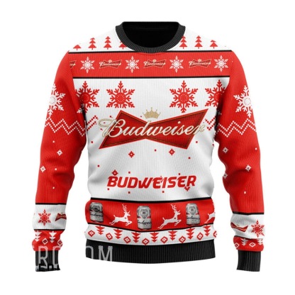 budweiser ugly christmas sweater holiday gift holiday gift 1 Budweiser Ugly Christmas Sweater Holiday Gift Holiday Gift - Image 1
