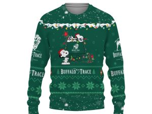 Buffalo Trace American Merry Christmas, Snoopy House Cute Fan Gift-3D Sweatshirt - Image 1