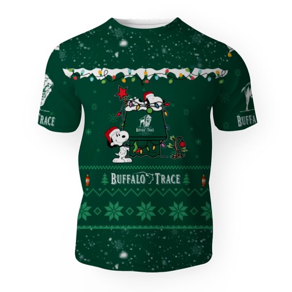Buffalo Trace American Merry Christmas, Snoopy House Cute Fan Gift-3D Unisex T-Shirt - Image 1