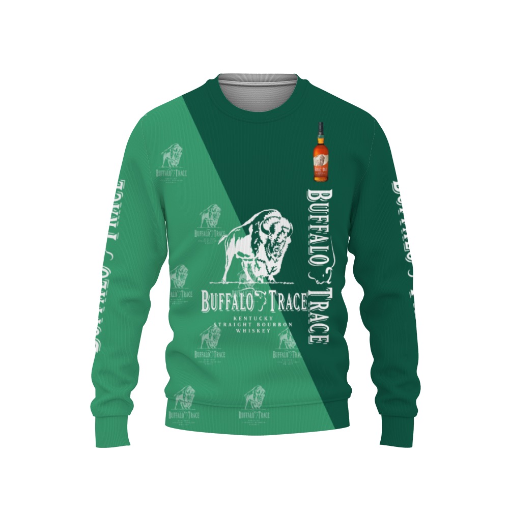 buffalo trace and pattern logo 3d sweatshirt 1 Buffalo Trace And Pattern Logo-3D Sweatshirt - Image 1