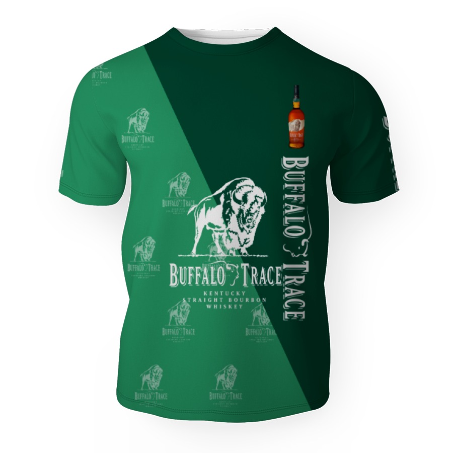 buffalo trace and pattern logo 3d unisex t shirt 1 Buffalo Trace And Pattern Logo-3D Unisex T-Shirt - Image 1
