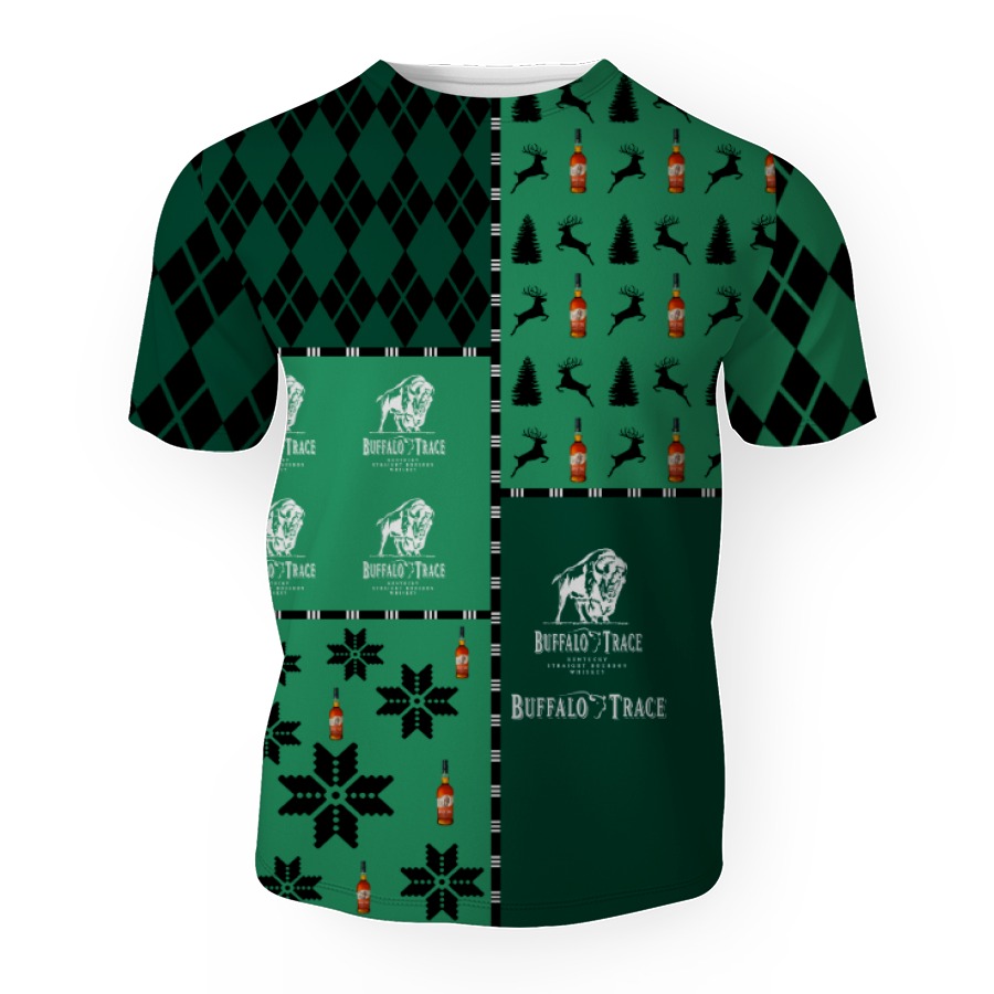 buffalo trace merry christmas and 3d unisex t shirt 1 Buffalo Trace Merry Christmas And -3D Unisex T-Shirt - Image 1