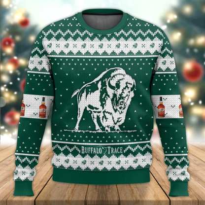 buffalo trace ugly christmas sweater 1 Buffalo Trace Ugly Christmas Sweater - Image 1