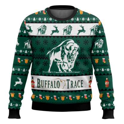 buffalo trace ugly christmas sweater xmas gift 1 Buffalo Trace Ugly Christmas Sweater Xmas Gift - Image 1