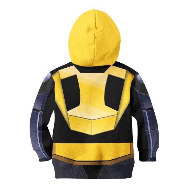 Bumblebee Kid Costume Cosplay Hoodie Sweatshirt T-Shirt 1 - Image 2