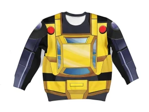 Bumblebee Kid Costume Cosplay Hoodie Sweatshirt T-Shirt 2 - Image 1