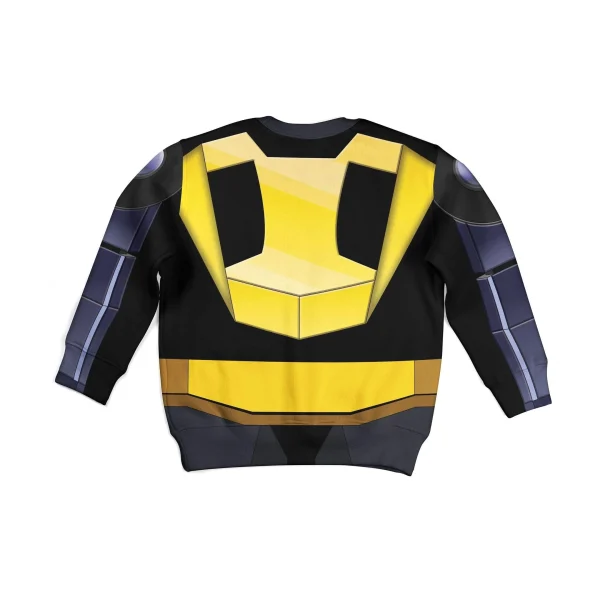 Bumblebee Kid Costume Cosplay Hoodie Sweatshirt T-Shirt 2 - Image 2