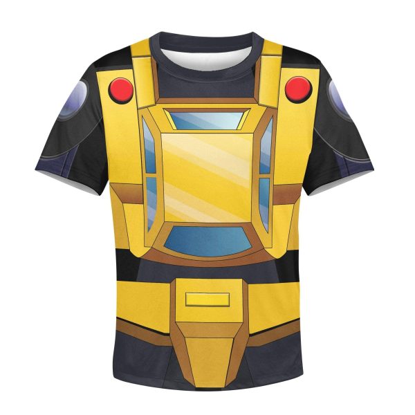 Bumblebee Kid Costume Cosplay Hoodie Sweatshirt T-Shirt 3 - Image 1