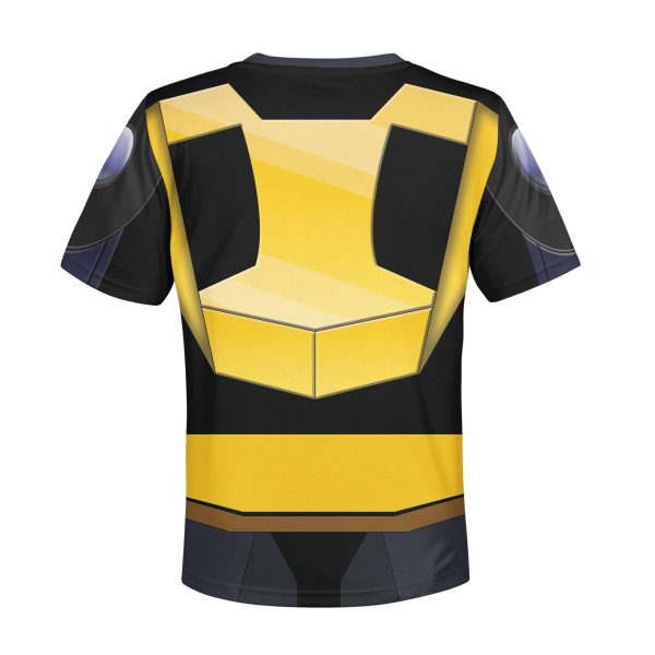 Bumblebee Kid Costume Cosplay Hoodie Sweatshirt T-Shirt 3 - Image 2