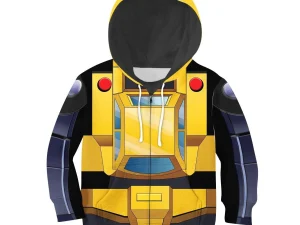 Bumblebee Kid Costume Cosplay Hoodie Sweatshirt T-Shirt 4 - Image 1