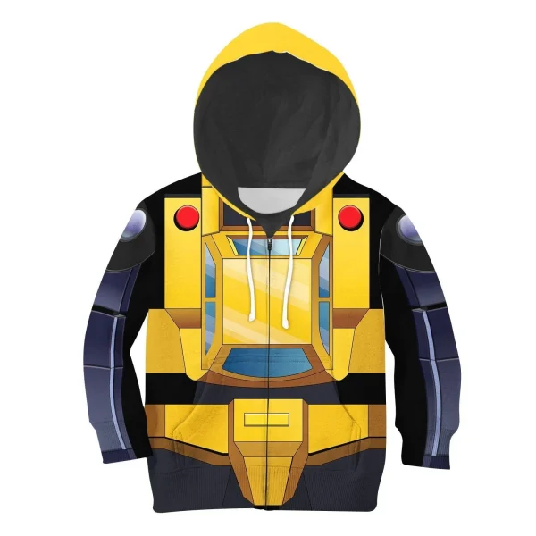 Bumblebee Kid Costume Cosplay Hoodie Sweatshirt T-Shirt 4 - Image 1