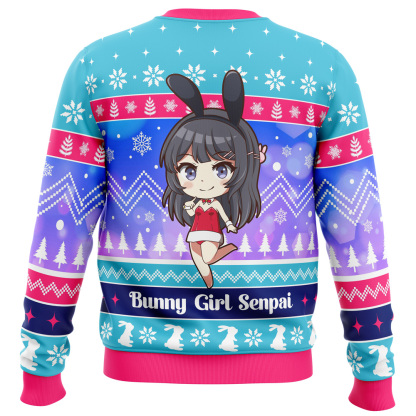 bunny girl senpai rascal does not dream of bunny girl senpai ugly christmas sweater 2 Bunny Girl Senpai Rascal Does Not Dream Of Bunny Girl Senpai Ugly Christmas Sweater - Image 2