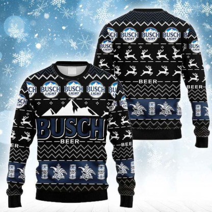 busch beer lover christmas gift ugly christmas sweater 1 Busch Beer Lover Christmas Gift Ugly Christmas Sweater - Image 1