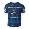 Busch Light American Merry Christmas, Snoopy House Cute Fan Gift-3D Unisex T-Shirt - Image 1