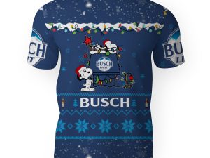 Busch Light American Merry Christmas, Snoopy House Cute Fan Gift-3D Unisex T-Shirt - Image 1