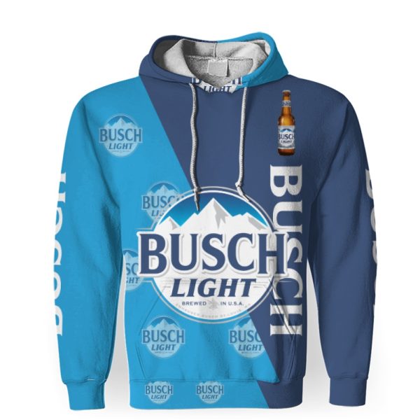 Busch Light And Pattern Logo-3D Unisex Hoodie - Image 1