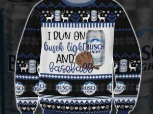 Busch Light Baseball Ugly Christmas Sweater Holiday Gift - Image 1