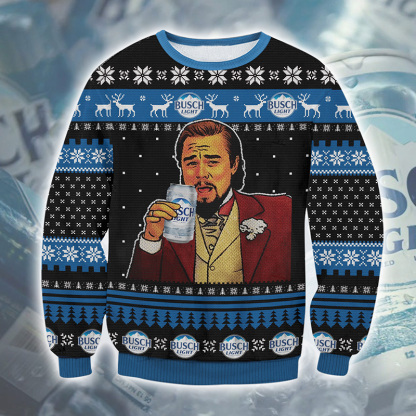 busch light beer meme ugly christmas sweater 1 Busch Light Beer Meme Ugly Christmas Sweater - Image 1