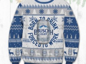Busch Light Born To Drink Ugly Christmas Sweater - Image 1