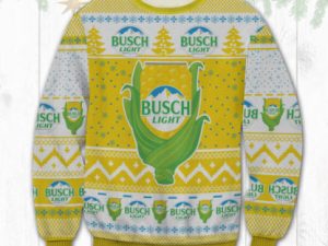 Busch Light Corn Knitting Pattern Ugly Christmas Sweater - Image 1