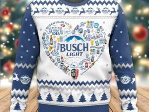 Busch Light Heart Ugly Christmas Sweater - Image 1