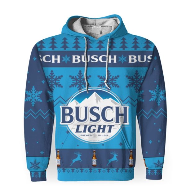 Busch Light Merry Christmas Unisex Gift Fan-3D Unisex Hoodie - Image 1