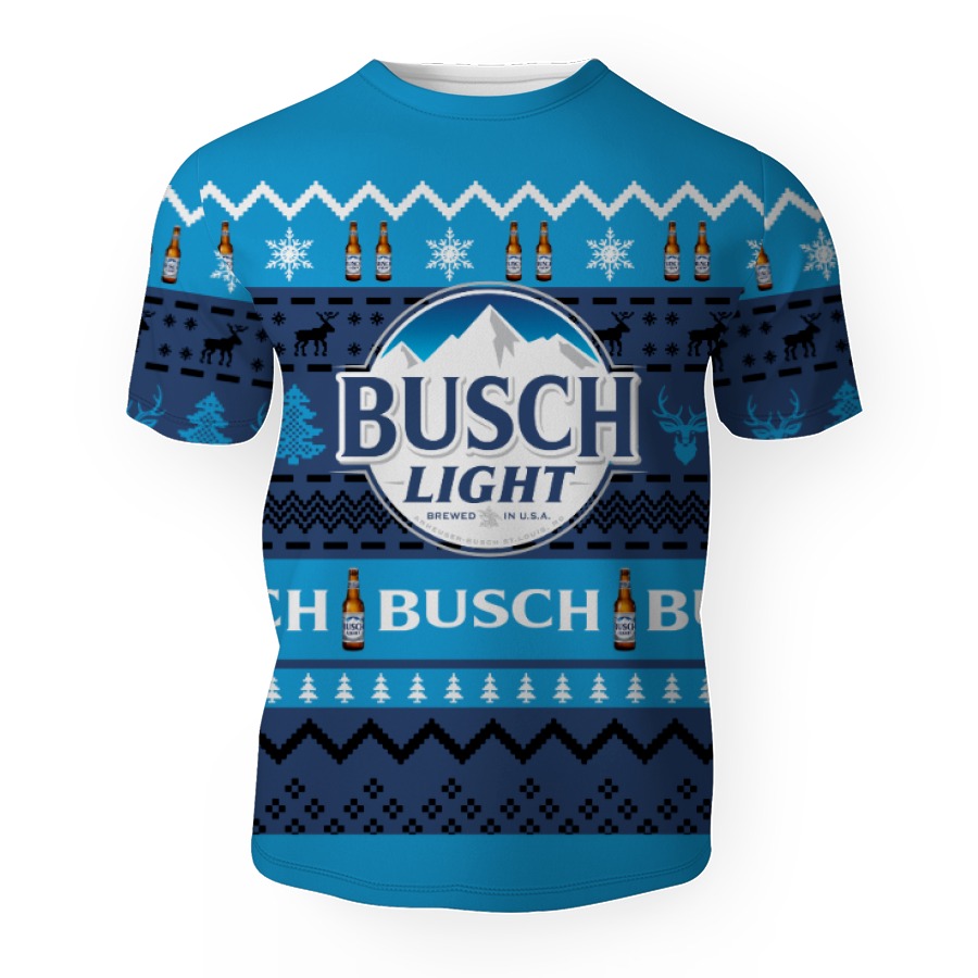 busch light shirts beer vintage logo 3d unisex t shirt 1 Busch Light Shirts Beer Vintage Logo-3D Unisex T-Shirt - Image 1
